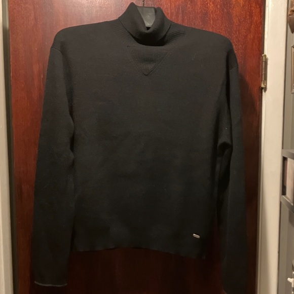 Ted Baker Black wool Turtleneck Sweater with grey at sleeves - Picture 1 of 7